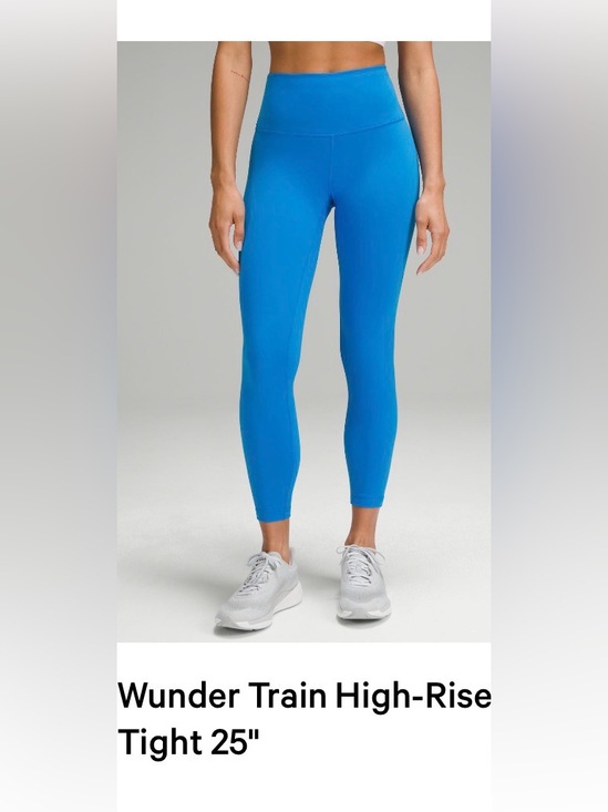 lululemon athletica Pants - LULULEMON Bright Teal Blue Wunder Train High Rise Tight 25”